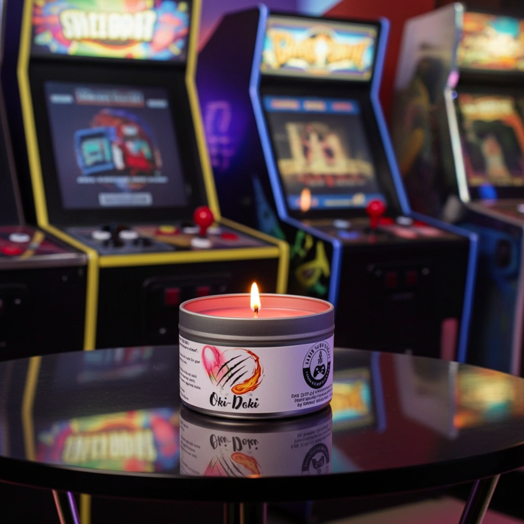 6 oz tin candles in unique video game-inspired scents and designs. Video game candles. Perfect gift for gamers. Premium soy wax scented candles.